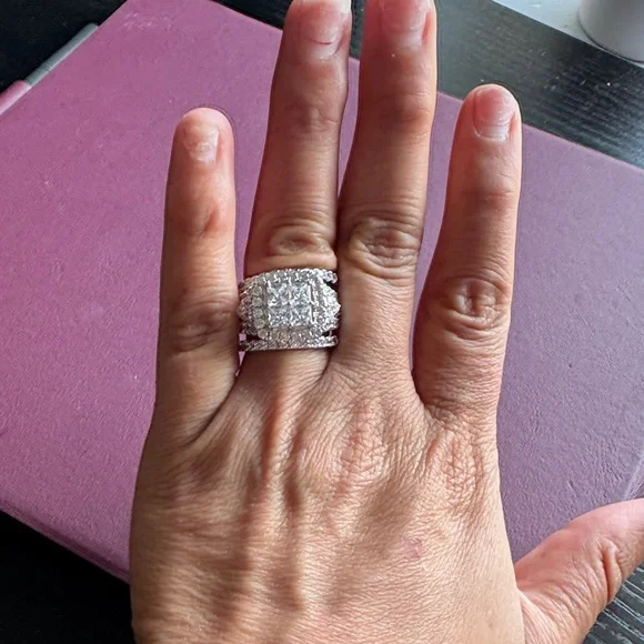 Elegant Silver 925 Band Ring 3 piece set - Picture 2 of 7